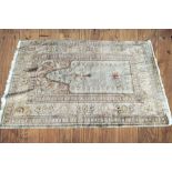 A GOOD QUALITY PERSIAN PRAYER RUG, 35 x 54 inches approx.