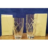 TWO GALWAY CRYSTAL VASES, (i) 12 inches approx. tall with box, (i