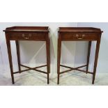 A PAIR OF VERY FINE 20TH CENTURY LAMP / SIDE TABLES, each with th