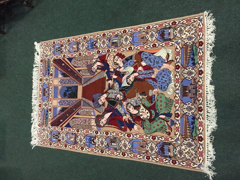 A VERY FINE PERSIAN ESFEHAN RUG, Iran, hand woven, commissioned b - Image 2 of 4