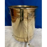 A GOOD QUALITY BRASS CYCLINDER SHAPED LOG / COAL BUCKET – with be