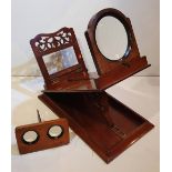 A 19TH CENTURY MAHOGANY STEREO-GRAPHOSCOPE, with beautiful fret w