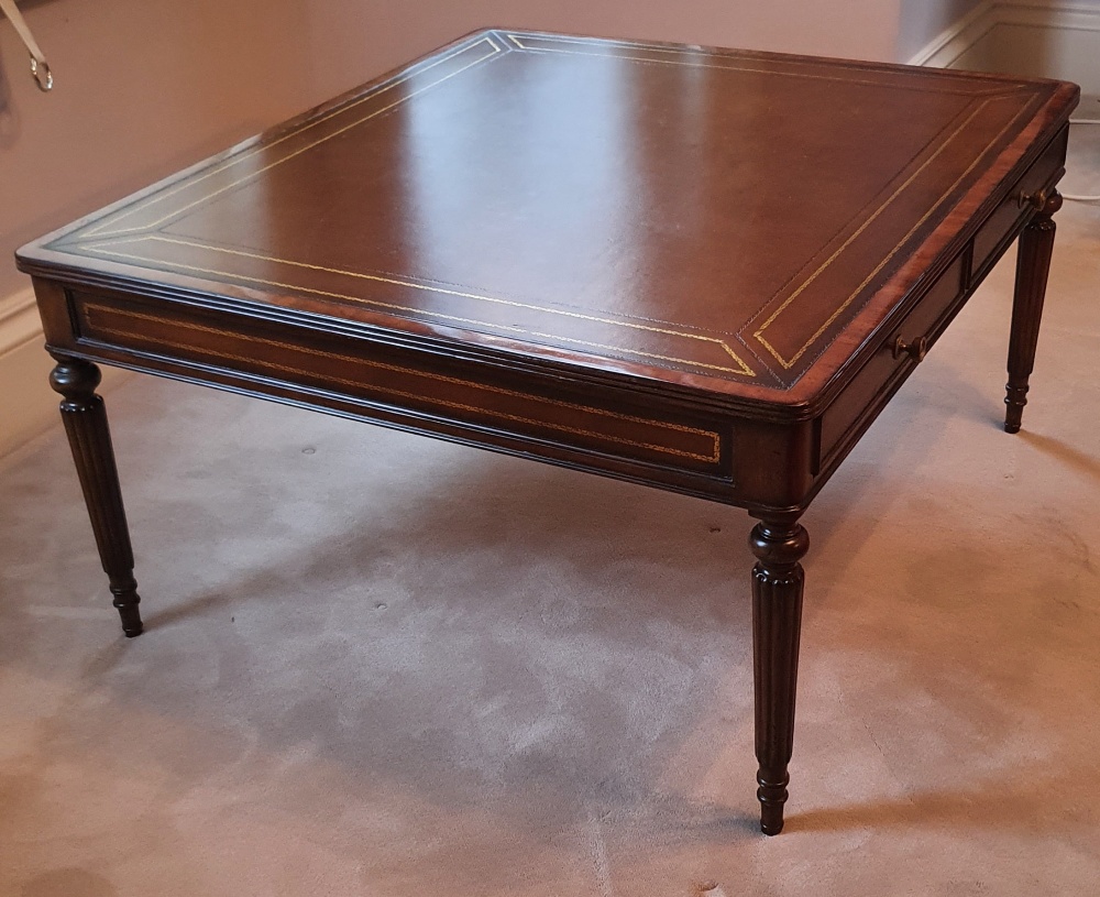 A VERY FINE WILLIAM IV STYLE 20TH CENTURY MAHOGANY COFFEE TABLE, - Image 5 of 8