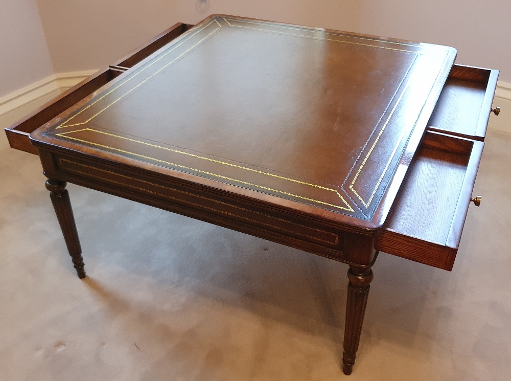 A VERY FINE WILLIAM IV STYLE 20TH CENTURY MAHOGANY COFFEE TABLE, - Image 7 of 8