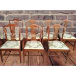 A SET OF 8 MAHOGANY HIPPLEWHITE STYLE DINING CHAIRS, early 20th c
