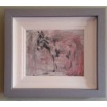 CON CAMPBELL, (IRISH B. 1946), PINK DONKEY, oil on board, signed lower right, 40cm x 35cm approx.