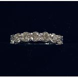 AN 18CT WHITE GOLD SEVEN STONE HANDMADE DIAMOND RING, with total diamond weight of 2.20cts, Colour