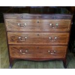 A BEAUTIFUL LATE 18TH CENTURY MAHOGANY INLAID GEORGE III CHEST OF DRAWERS, circa 1790, with
