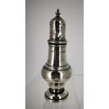 A LATE 19TH CENTURY SILVER CASTER, Birmingham, 1858, by S Blackensel, some minor dings, 15cm tall,