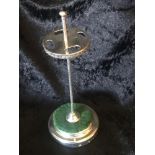 A MID 20TH CENTURY SILVER HAT PIN HOLDER, Birmingham, 1948, on a circular base with stepped