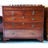 A GOOD QUALITY EARLY 19TH CENTURY IRISH MAHOGANY CHEST OF DRAWERS, 1 long drawer over 2 over 3, each