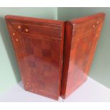 A FINE AND RARE LATE 19TH CENTURY KILLARNEY WARE ARBUTUS FOLDING CHESS AND BACKGAMMON BOARD, circa