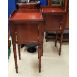 A PAIR OF GOOD QUALITY LOCKERS/CABINETS, each with three quarter raised gallery top, a single