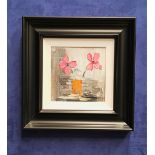 COLIN FLACK, STILL LIFE FLOWERS, oil on canvas, signed left of canvas, 49.5 x 49.5 approx frame, 26