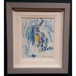 CON CAMPBELL, (IRISH 20/21ST CENTURY), BLUE HARE, oil on board, signed lower right, inscribed verso