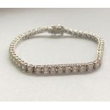 AN 18CT WHITE GOLD STUNNING DIAMOND TENNIS BRACELET, with total diamond weight: 8.30cts approx. Diam