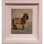 CON CAMPBELL, (IRISH 20/21ST CENTURY), PONY, oil on board, signed lower left, inscribed verso with t