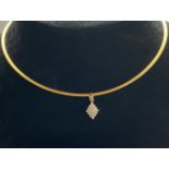 AN 18CT WHITE AND YELLOW GOLD ITALIAN MADE DIAMOND NECKLACE, the beautiful piece of jewellery is fin