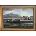 OWEN MCCREADY, (IRISH 20TH CENTURY), THE HARBOUR DUNFANAGHY, DONEGAL, oil on board, signed lower lef