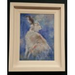 CON CAMPBELL, (IRISH 20/21ST CENTURY), WHITE HARE, signed lower right, oil on board, 55cm x 45cm app