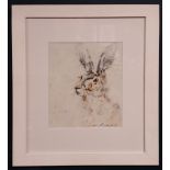 CON CAMPBELL, (IRISH 20/21ST CENTURY), IRISH HARE, oil on card, signed lower right, 39cm x 31cm appr