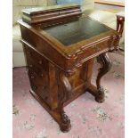 A GOOD VICTORIAN WALNUT DAVENPORT DESK, circa 1880s, the leather covered writing slope lifts up to r