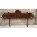 A 19TH CENTURY MAHOGANY HEADBOARD, 79in wide x 20in high approx.