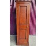 A SINGLE DOOR WARDROBE / COAT CLOSET, with hinged door having a brass door-pull with crowned Hiberni