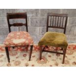 TWO CHAIRS: includes; (i) a ‘Cork’ 6 bar chair, with (ii) another regency chair, with inlaid back an