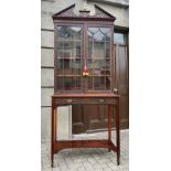 A VERY FINE IRISH MAHOGANY GLAZED BOOKCASE / DISPLAY CABINET, in the Chippendale style, decorated al