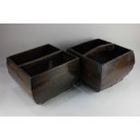 A pair of Chinese metal mounted wooden rice measures / baskets, 32cm