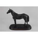 Harriet Glen (contemporary) a bronze model of the racehorse, Arkle standing on an oval base with