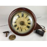 A late 19th century Black Forest circular wall clock with 22cm circular dial, movement striking on a