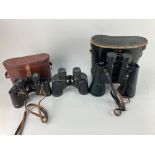 A pair of World War II military binoculars, stamped with crows foot, CGB53GA, 6x30, 45086-C,