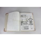 A collection of 19th century Naval plans in modern hardback binding, to include Block Machinery at