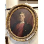 19th century school, portrait of a young army officer with blonde hair, oil on canvas, unsigned,