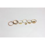 Six various 9ct gold rings 13.9g gross