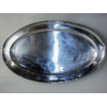 An Egyptian white metal oval platter, pre 1940, 39.5oz