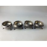 A set of four Victorian silver cauldron salts, maker William Gibson & John Lawrence Langman of