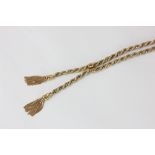 A 10ct yellow and white gold rope work necklace 23.6 g