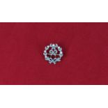 A rose diamond and seed pearl circlet brooch