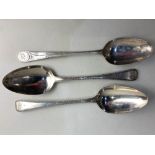 A George III silver Old English pattern tablespoon, maker George Gray, London 1784, with engraved