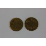 Two gold coin medals 6.6g