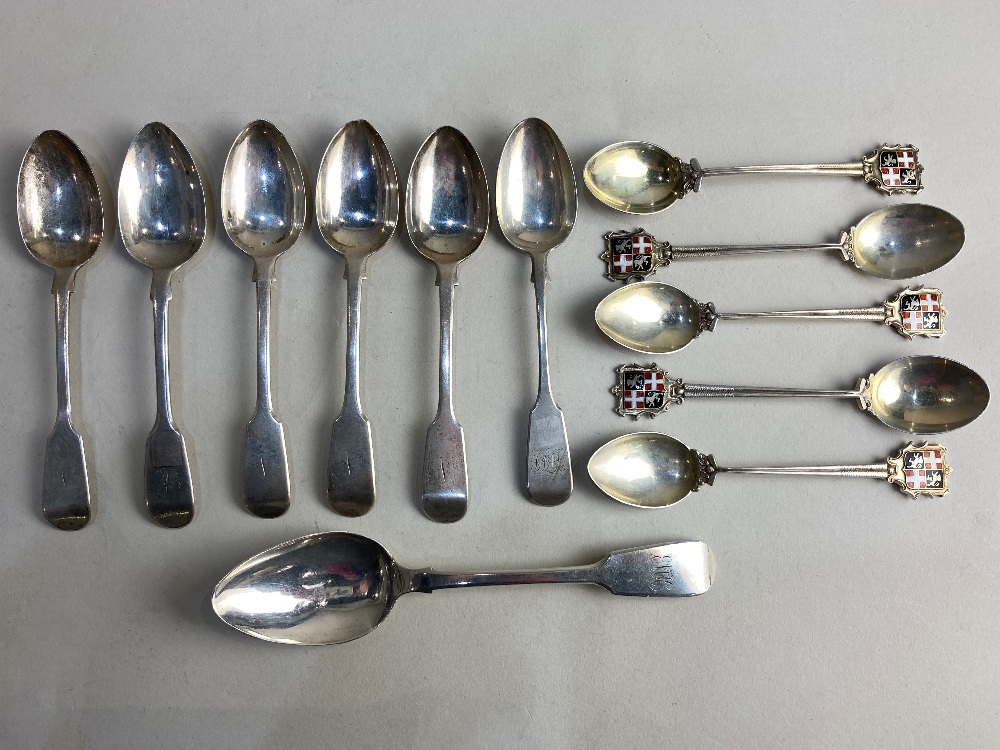 A matched set of five George V silver teaspoons, makers Alexander Clark & Co Ltd, Birmingham 1928,