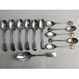 A matched set of five George V silver teaspoons, makers Alexander Clark & Co Ltd, Birmingham 1928,