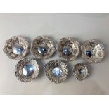 A set of four Victorian silver bonbon dishes, maker Synyer & Beddoes, Birmingham 1898, together with