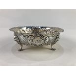 A Victorian silver sugar bowl, maker James Deakin & Sons, Sheffield 1891, with embossed floral