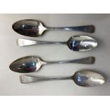 A pair of George III silver Old English pattern tablespoons, maker Hester Bateman, London 1777,