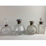 An Edward VII silver and tortoiseshell mounted cut glass scent bottle, maker Levi & Salaman,