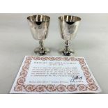 A pair of Elizabeth II silver Pershore Millennium goblets, maker Barker Ellis Silver Co,